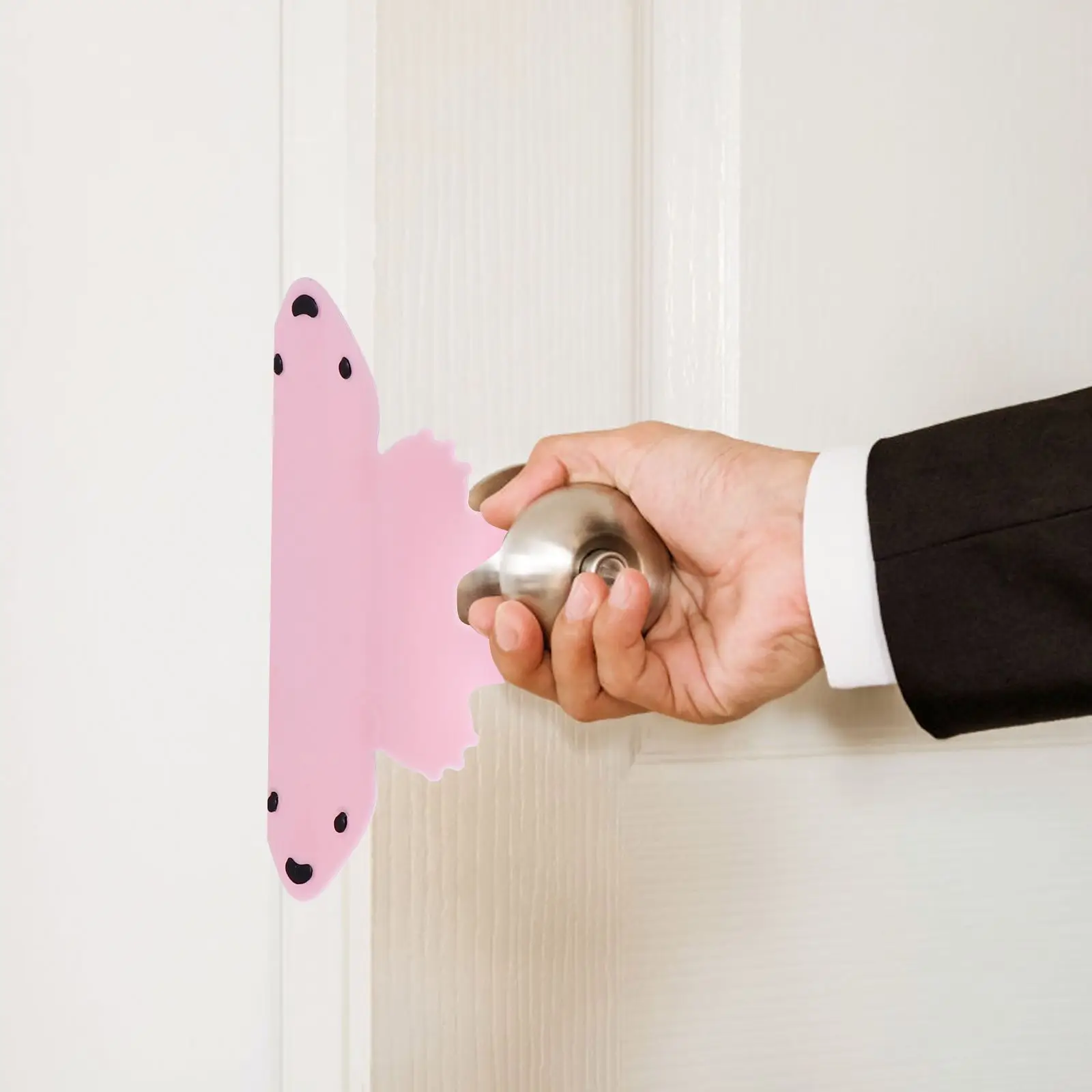 

2Pcs Silence Lock Sleeve Soft Non-Damage Door Stopper for Child Pet Safety Cartoon Design Lightweight Door Lock Cover