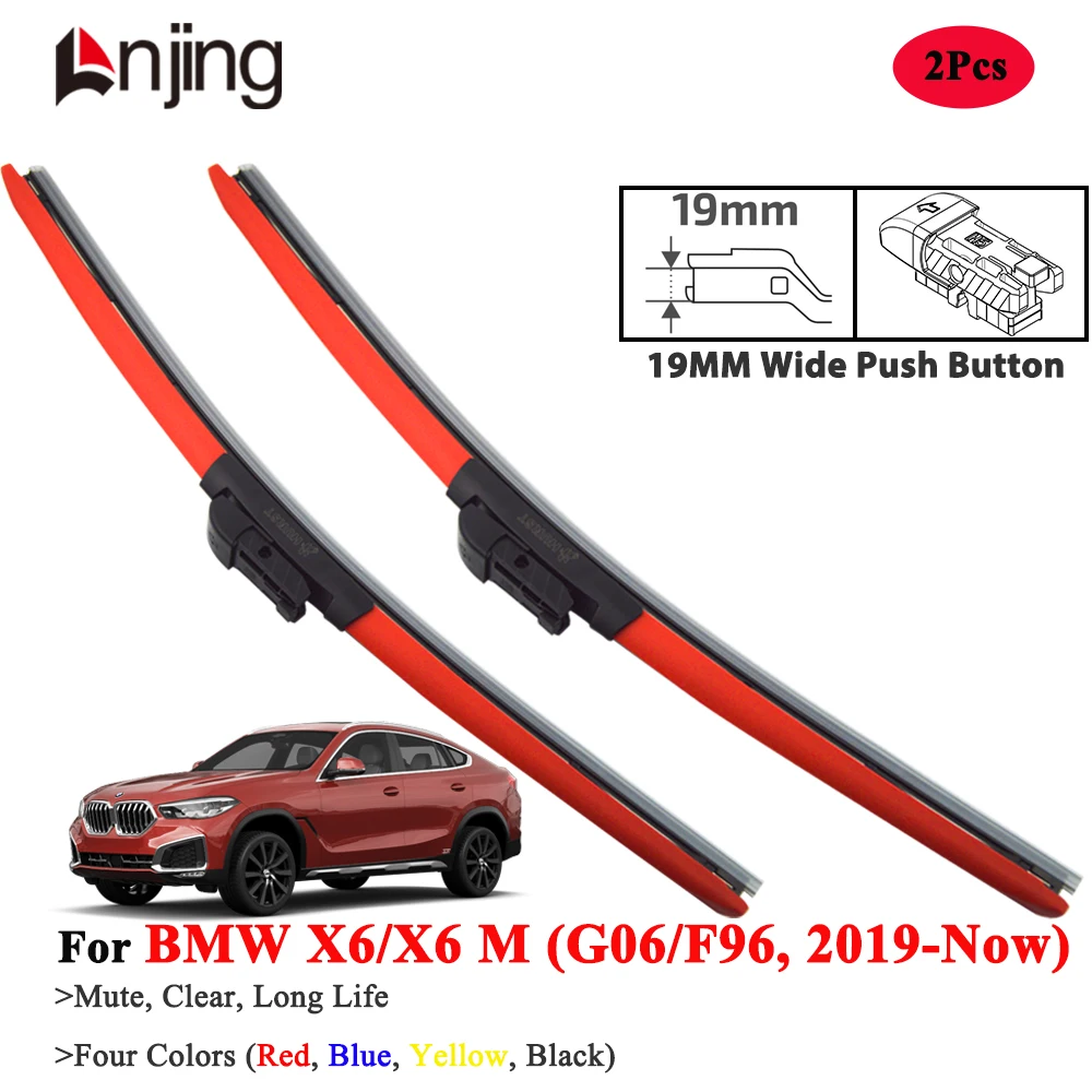 

LNJING Colorful Wiper Blades For BMW X6 X6M G06 F96 2019-Now