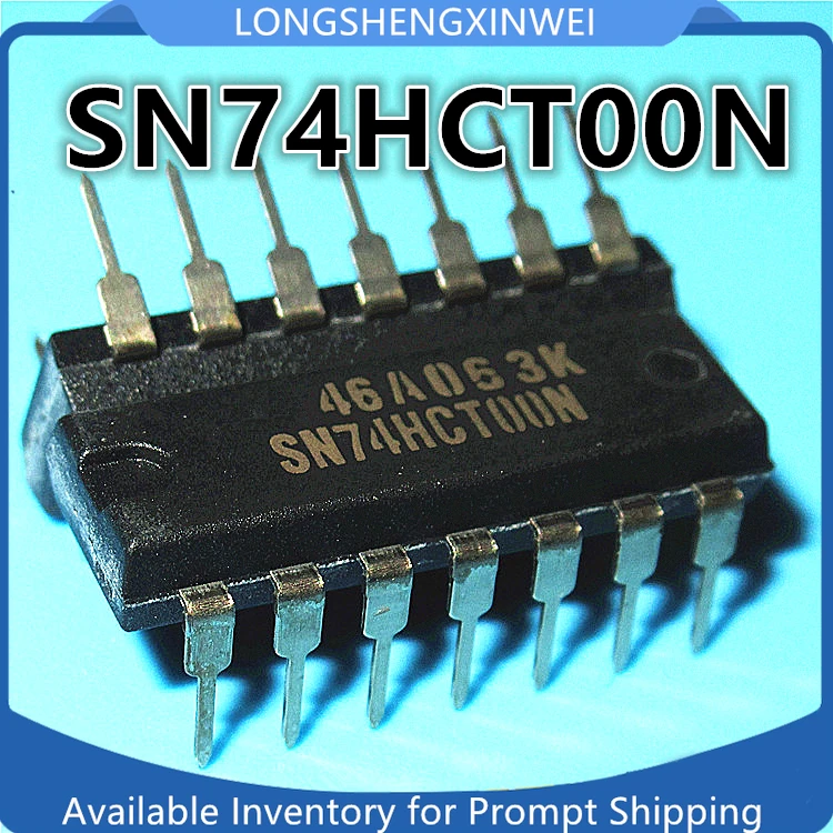 Inserção direta DIP-14 Logic Chip Spot, SN74HCT00N 74HCT00, Novo, 1Pc