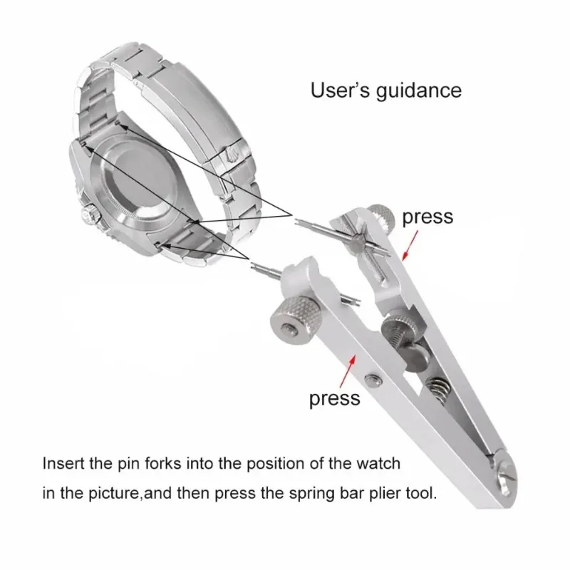 Watch Band Remover Pliers Aluminum Alloy Spring Bar Adjuster Tool for Watch Strap Repair Maintenance