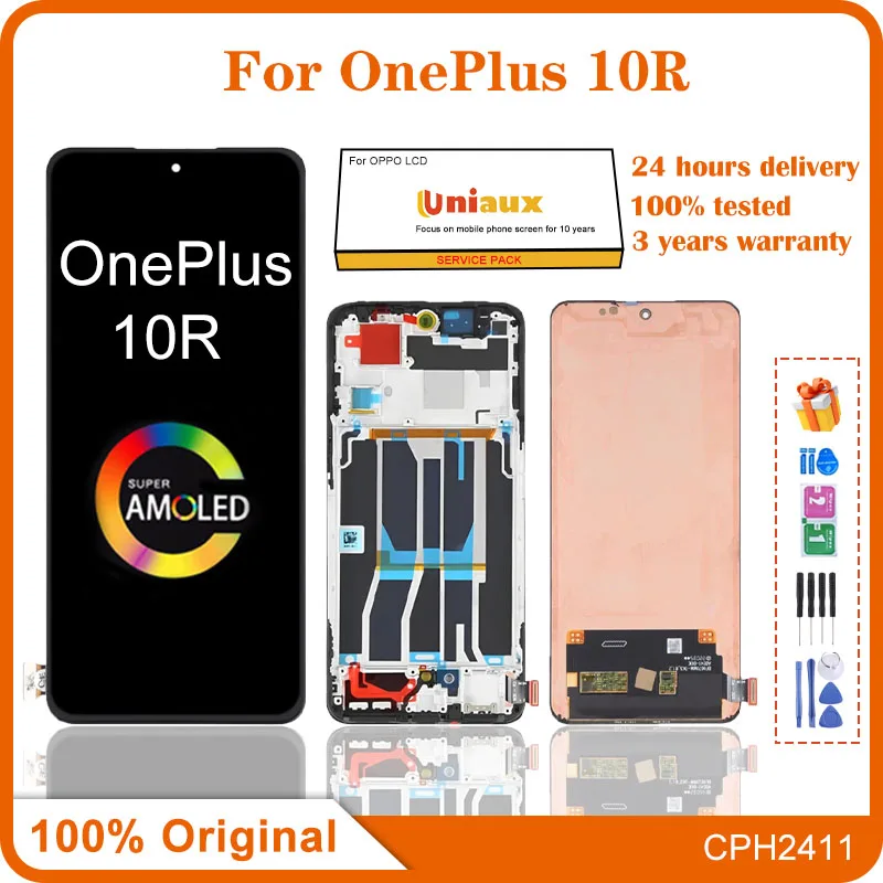 

Original For Oneplus 10R CPH2411 LCD Display Screen With Frame 6.7“ Oneplus ACE PGKM10 Display Touch Screen LCD Replacement