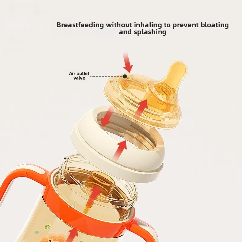 Bottle Newborn baby  with handle Baby over 1 year old bottle ppsu straw Anti-flatulence