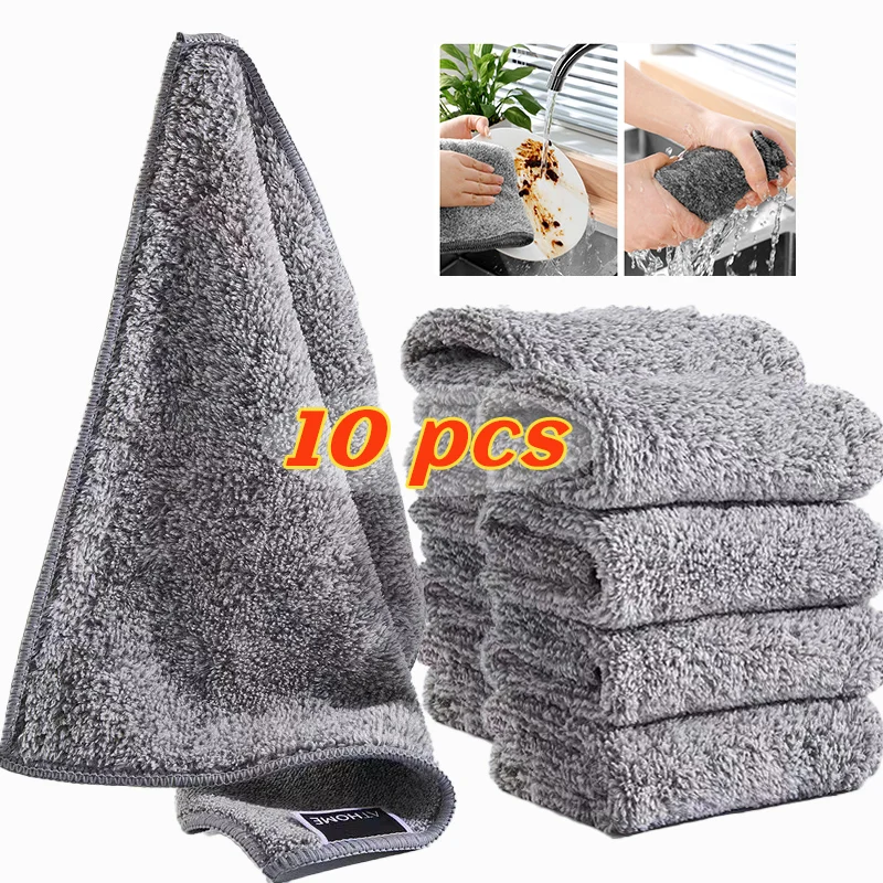 

Высокоэффективная салфетка для чистки посуды с бамбуковым углем, сильное водопоглощение и легкая стирка, идеально подходит для домашнего использования