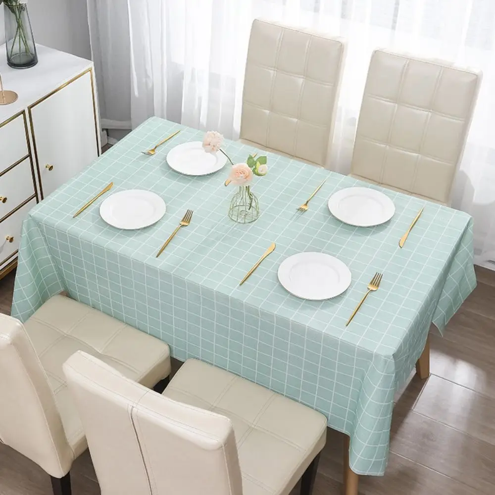 New PEVA Tablecloth Rectangula Antifouling Cover Waterproof Oilproof Oilcloth Home Kitchen