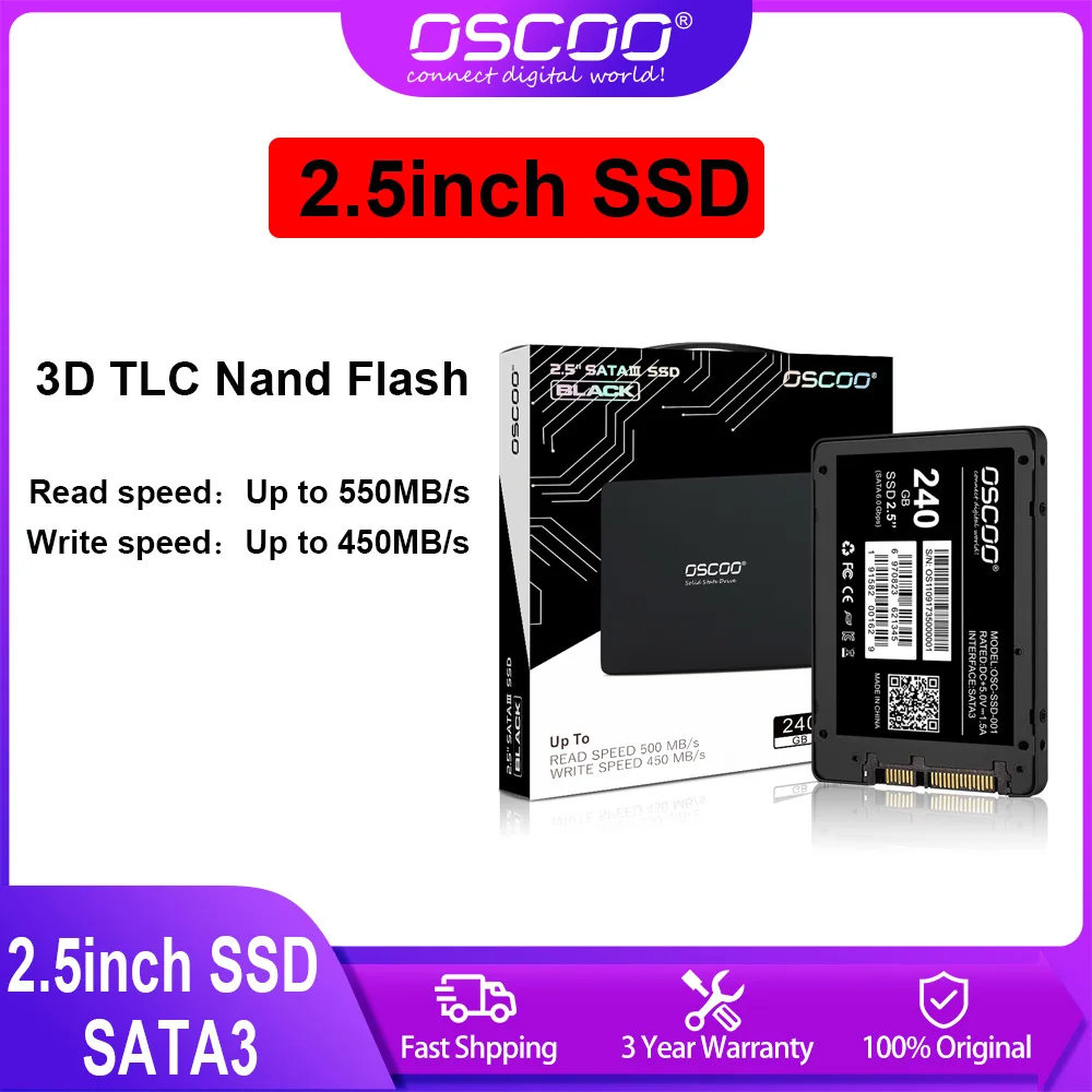 

НОВЫЙ 2,5 дюймовый SSD 240 ГБ 120 Гб SATA3 Жесткий Диск Внутренний твердотельный накопитель Жесткий диск для ноутбука SSD диск SATAIII для ноутбука ПК Ssd