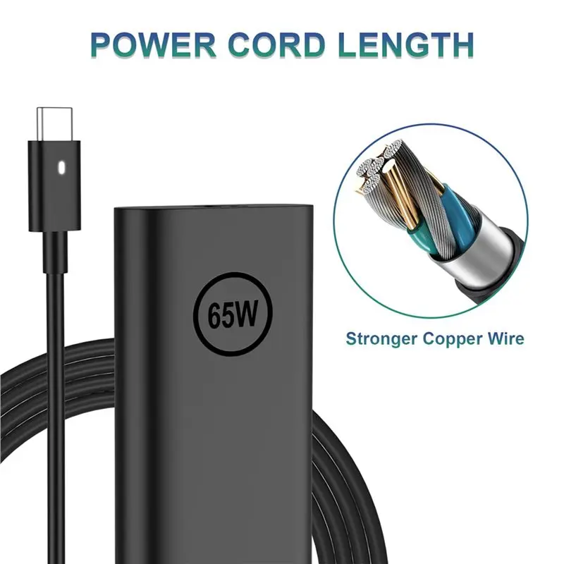 3X Replacement For 65W USB C Slim Laptop Charger - Fit Chromebook 3100 2 In 1 - Fast Charging, Long Power Cord 11Ft