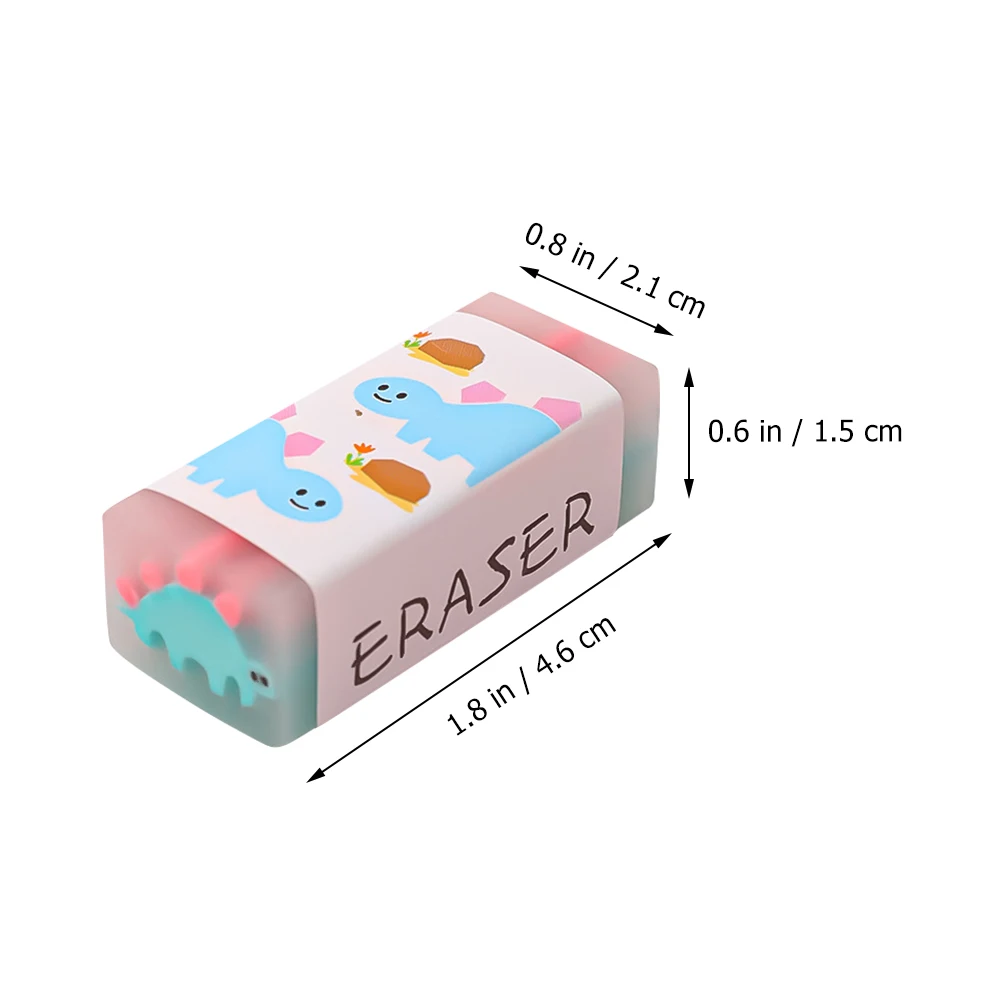 사랑스러운 동물 어린이 만화 공룡 지우개, 4B 연필 지우개, 사무실 학교 용품, 경품 선물, 파티 선물, 12 개