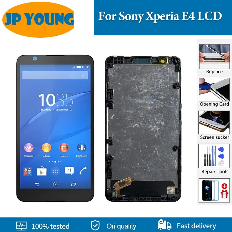 5.0 "qualidade original lcd para sony xperia e4 lcd e2104 e2105 e2114 e2115 display lcd de tela toque digitador assembléia substituição