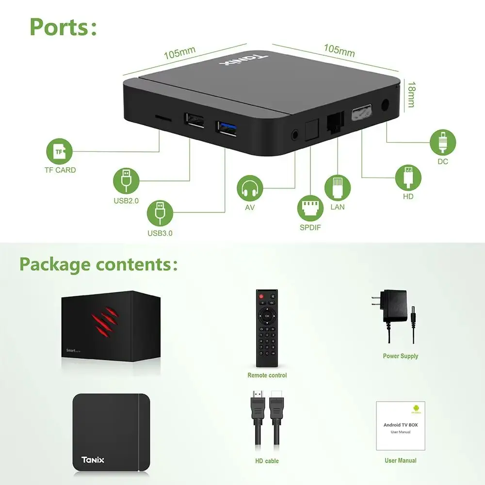 مصدر المصنع TANIX W2 Android 11 TV box Amlogic S905W2 2GB 16GB 2.4G/5G Dual Wifi BT مشغل الوسائط Set Top Box VS Tanix X4 Box