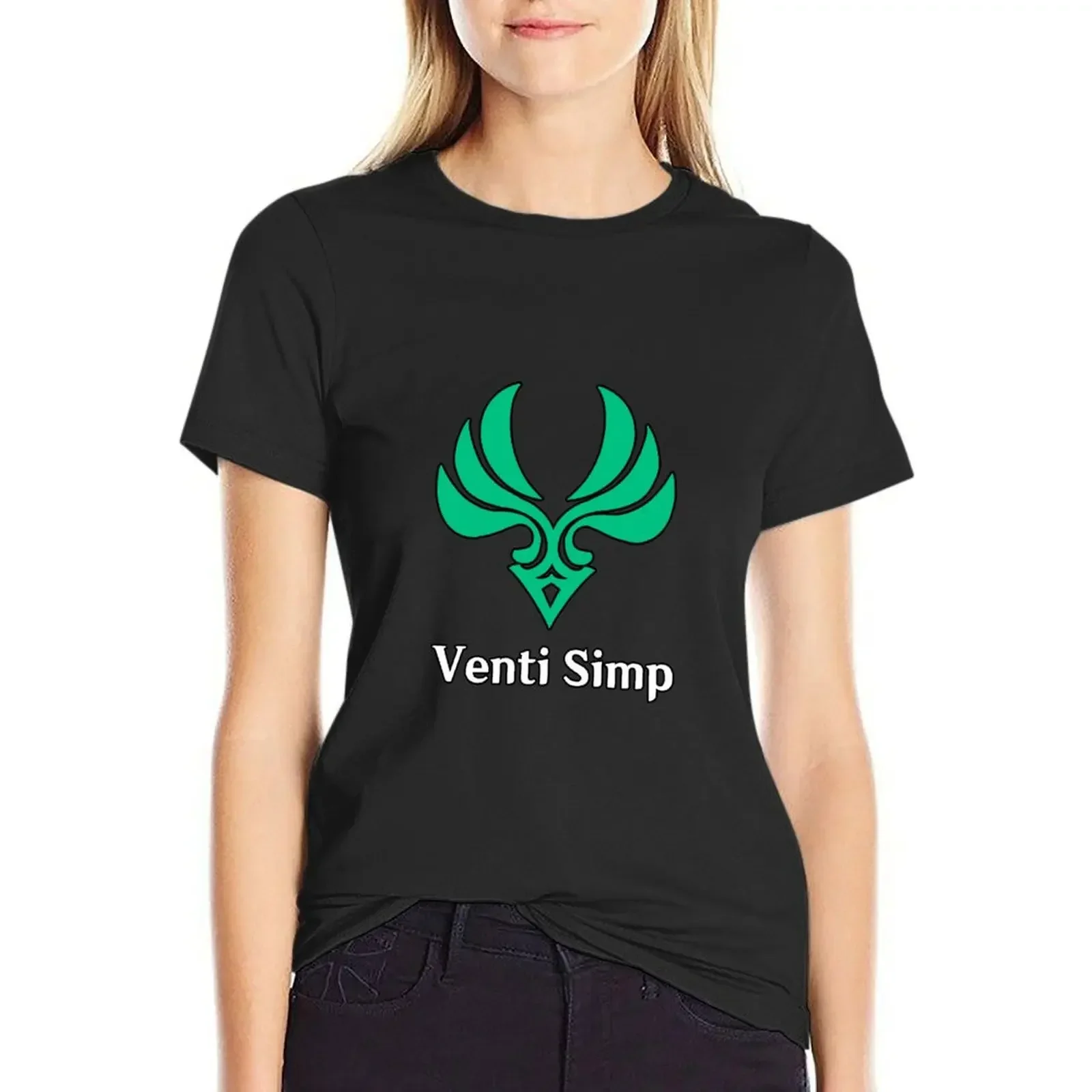 

Venti Simp Genshin Impact T-shirt Women Fashion Casual Women's Clothes Harajuku Round Neck Short Sleeve Tee Shirt Female Top