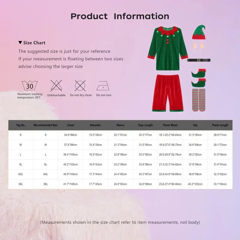 Sky01 Mannen Kerst Elf Kostuum Set Santas Helper Kostuum Lange Mouw Top met Broek Hoed Elf Oren Schoenen Riem En Kousen Sd01$