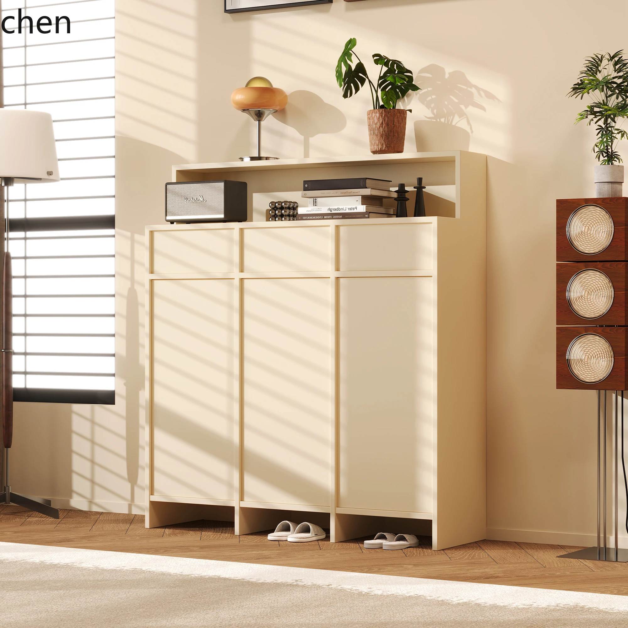 PYH household solid wood door entry large capacity door storage partition indoor entrance cabinet