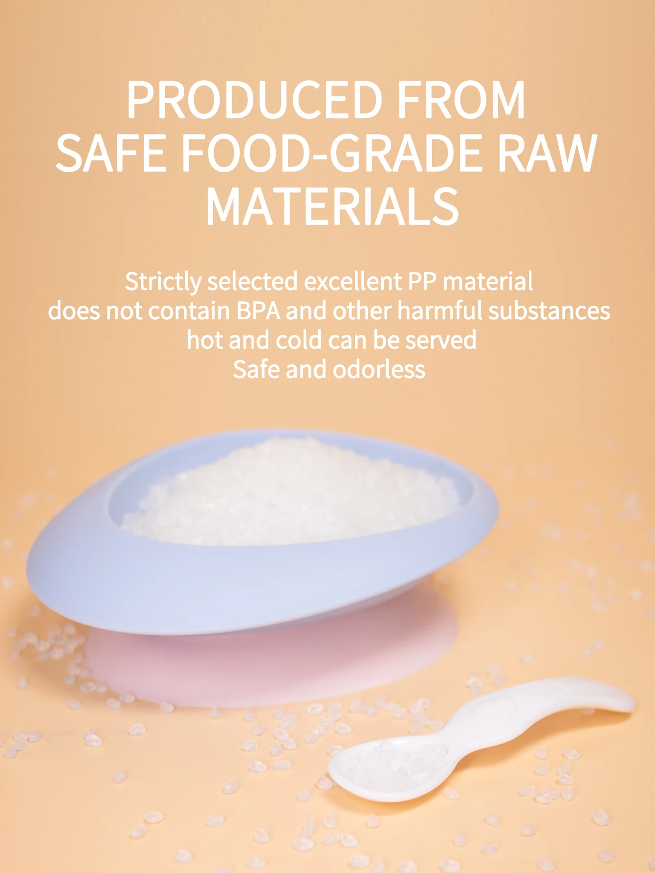 1-delige babytrainingskom, zuigkom voor babyvoeding met lepel, draagbare antislip siliconen zuigplaat voor peuters