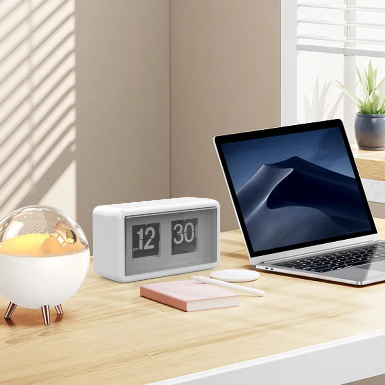 Time Display Digital Desk Table Clock Retro Auto Flip Clock Wholesale Modern Calendar Clocks Automatic Page Turning Battery