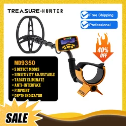 Treasure Hunter MD6350 Professional Underground Detector 11inch Coil Gold Metal Detector Waterproof Pinpointer High Sensitive