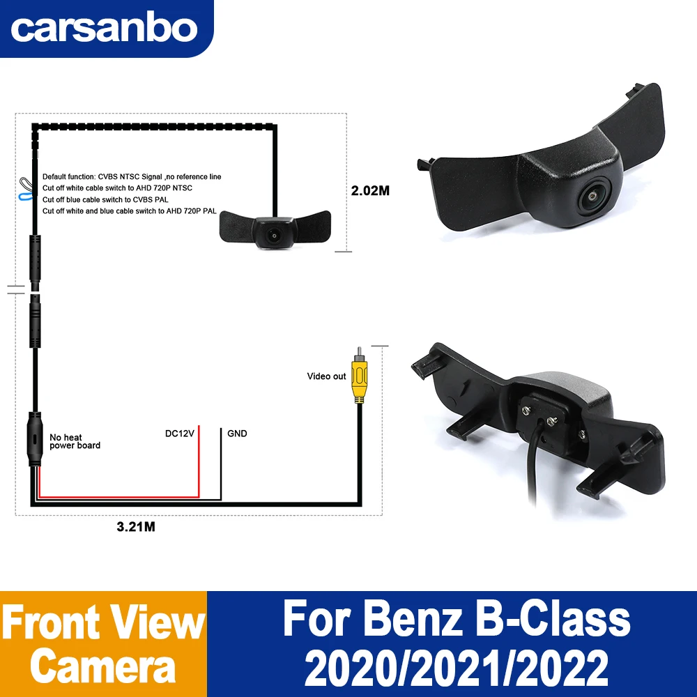 

Автомобильная камера Cбийбочка для Benz 2020 2021 2022, B-класса, OEM, автомобильная камера с передним видом, ночное видение, объектив «рыбий глаз», водонепроницаемый