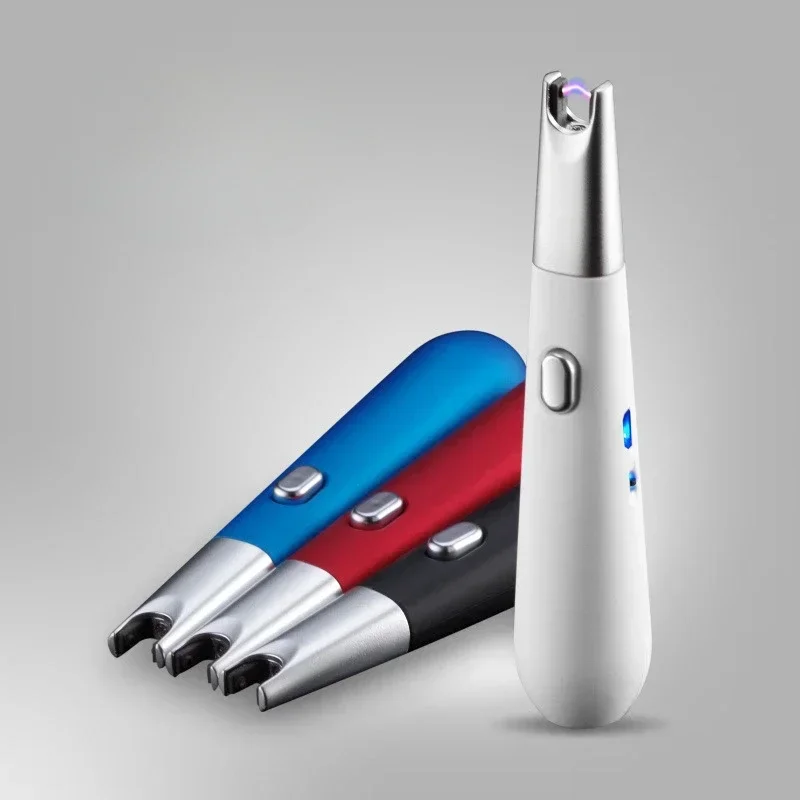 Mini portable windproof pulse flameless plasma cigarette lighter charging USB cigarette lighter suitable for kitchen candles New