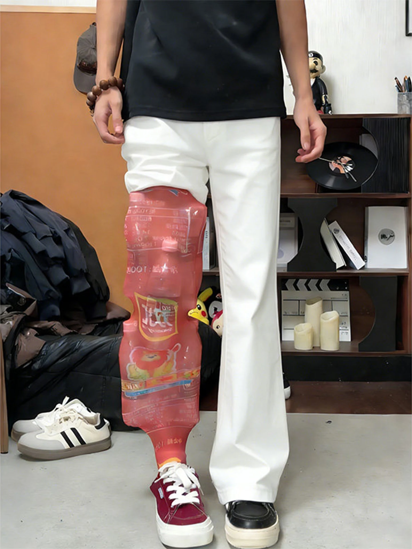 

Cleanfit белые утягивающие прямые джинсы с подкладкой Thiened Fce, мужские брюки в американском стиле High Street Knife Bootcut