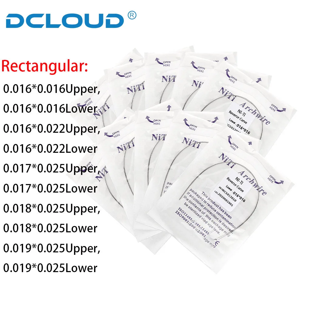 20 Stücke/10 Packungen Dental Kieferorthopädische Super Elastische Niti Bogen Drähte Reverse Curve Bögen Runde Rechteckige Zahnarzt Ortho Materialien – Detail 9