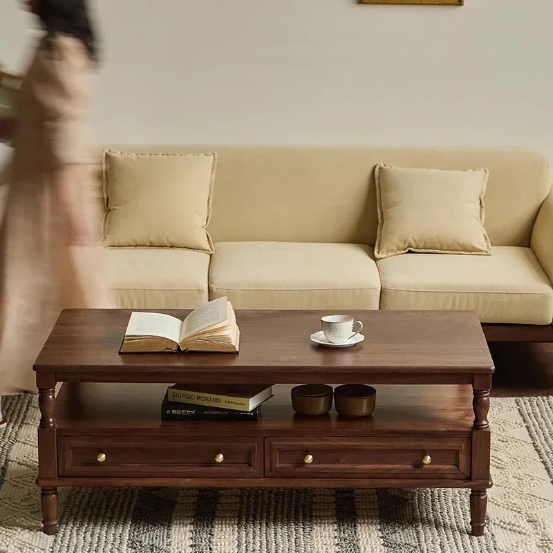 Modern Coffee Table Home Versatile Storage Design Wood Drawer Centro Sala Furniture