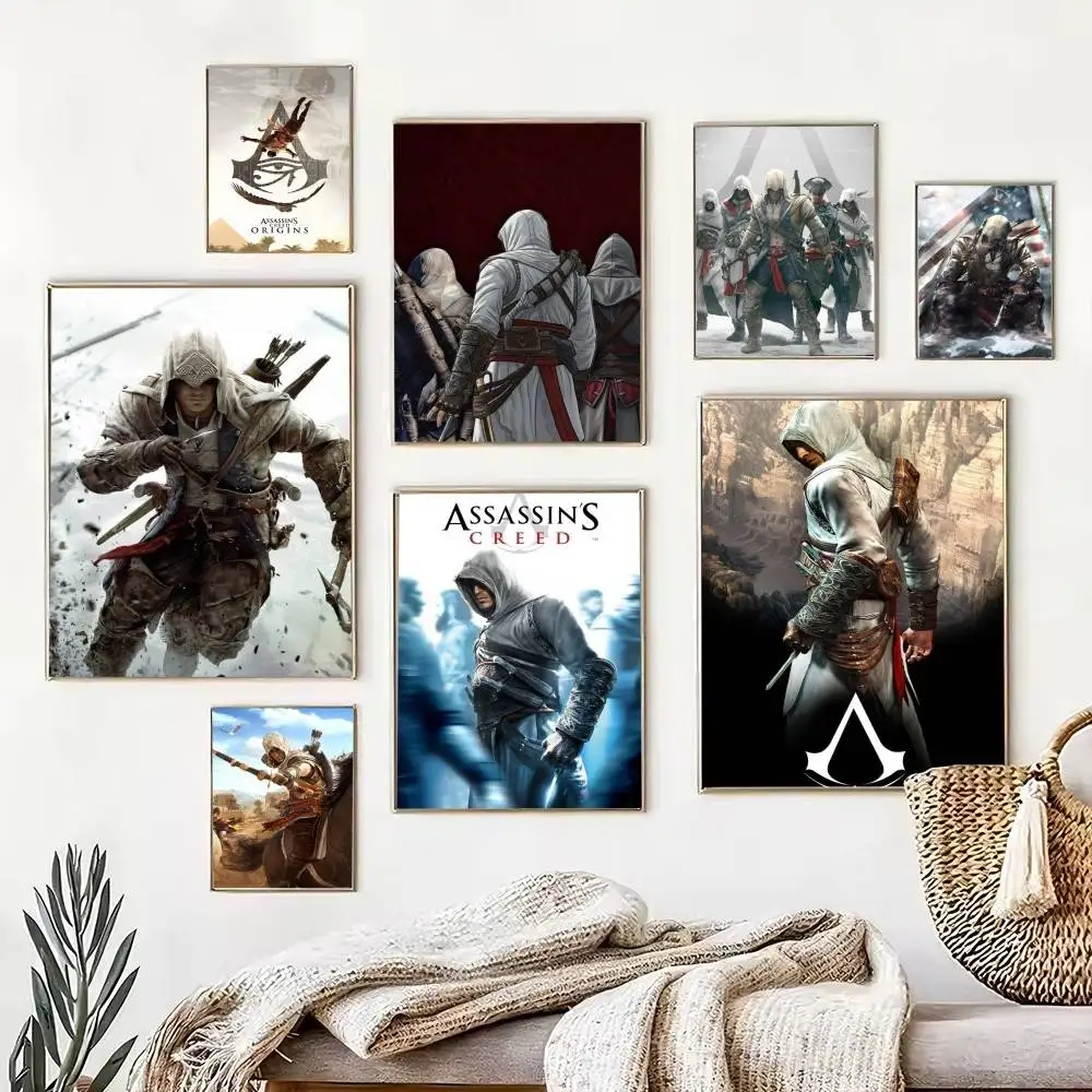 Game Assassins C-Creeds  Poster Waterproof Wall Art Sticker For Bar Living Room Vintage Decor High Quality Print Gift