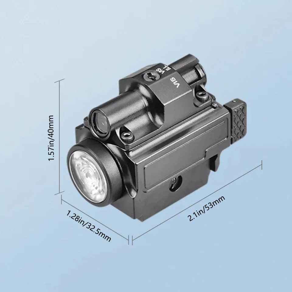 Red/Green Laser Sight and 800 Lumens Gun Flashlight Combo, Compact Rechargeable Pistol Strobe Weapon Light for GL/Picatinny Rail