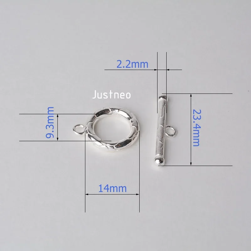 Solid 925 Sterling Silver Circle toggle clasp for jewelry making