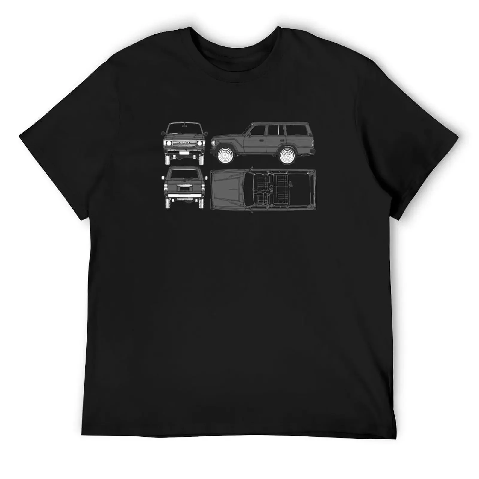 

FJ60 Land Cruiser Blueprint T-Shirt anime figures blacks shirts graphic men clothes