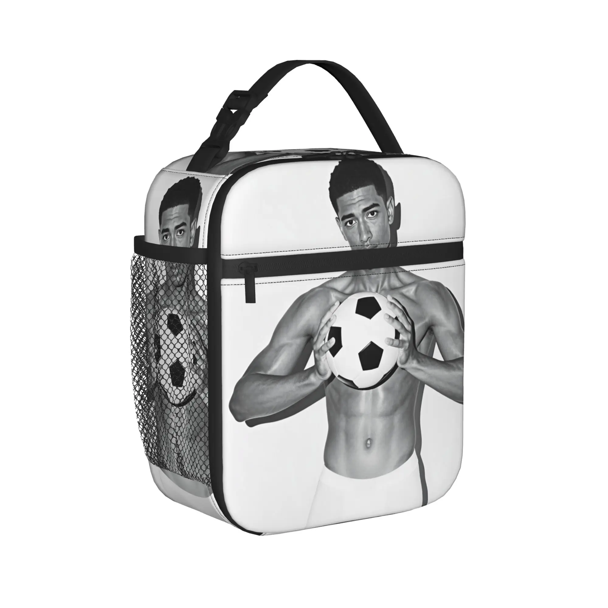 Football J-Jude B-Bellinghams Lunch Bag  Portable Lunch Box Picnic Graphic Design Cooler Bag Casual Waterproof Tote Food Bags