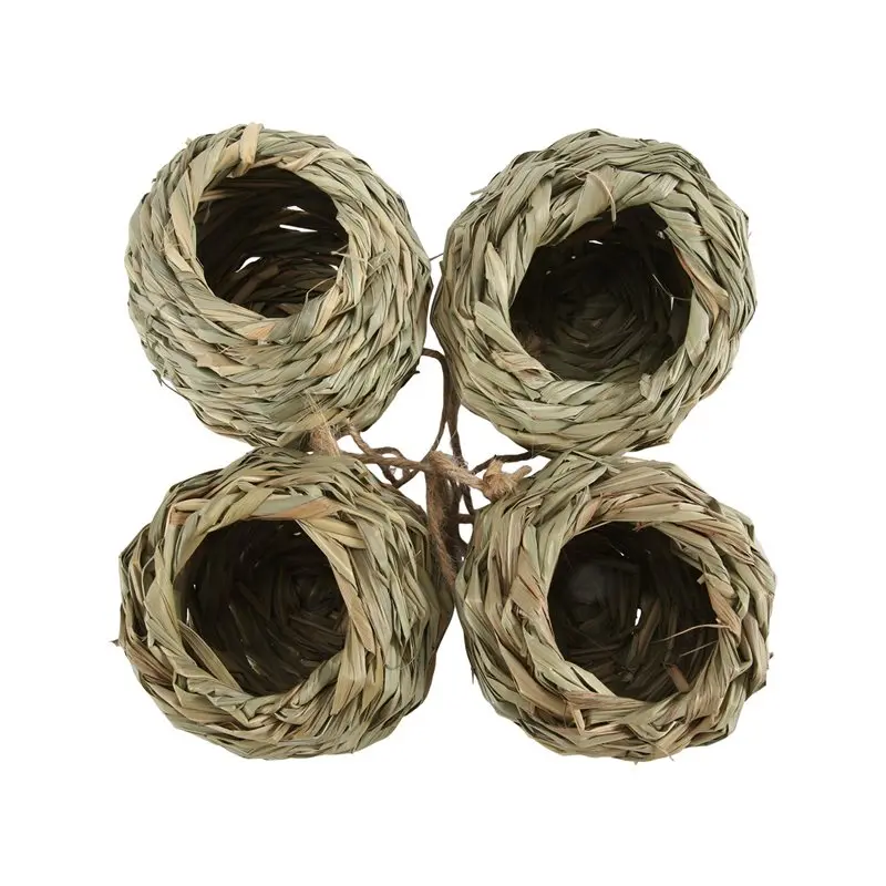 NEW HOT In Stock-4PCS Hanging Bird Nest House For Outside,Hand Woven Made Of Natural Grass Hand Woven Bird Nest For Gardens,Balc