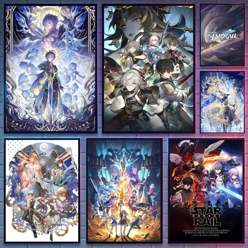 game Honkai: Star Rail Poster HD Poster Anime Aesthetic Wall Art For Game Anime Lovers Bedroom Gaming Room Decor Ideal Gift
