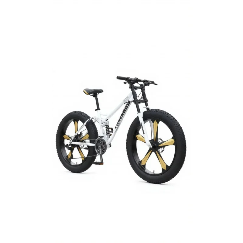 

Adult White Five-Blade Mountain Bike Off-Road Beach Snow Gear-Shift Shock Absorption Ultra-Wide 4.0 Tires