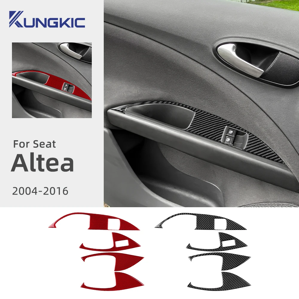 

Настоящее мягкое углеродное волокно для Seat Altea 2004 2005 2006 2007 2008 2009 2010 2011 2012 2013 2014-2016, наклейка на панель подъема окна автомобиля