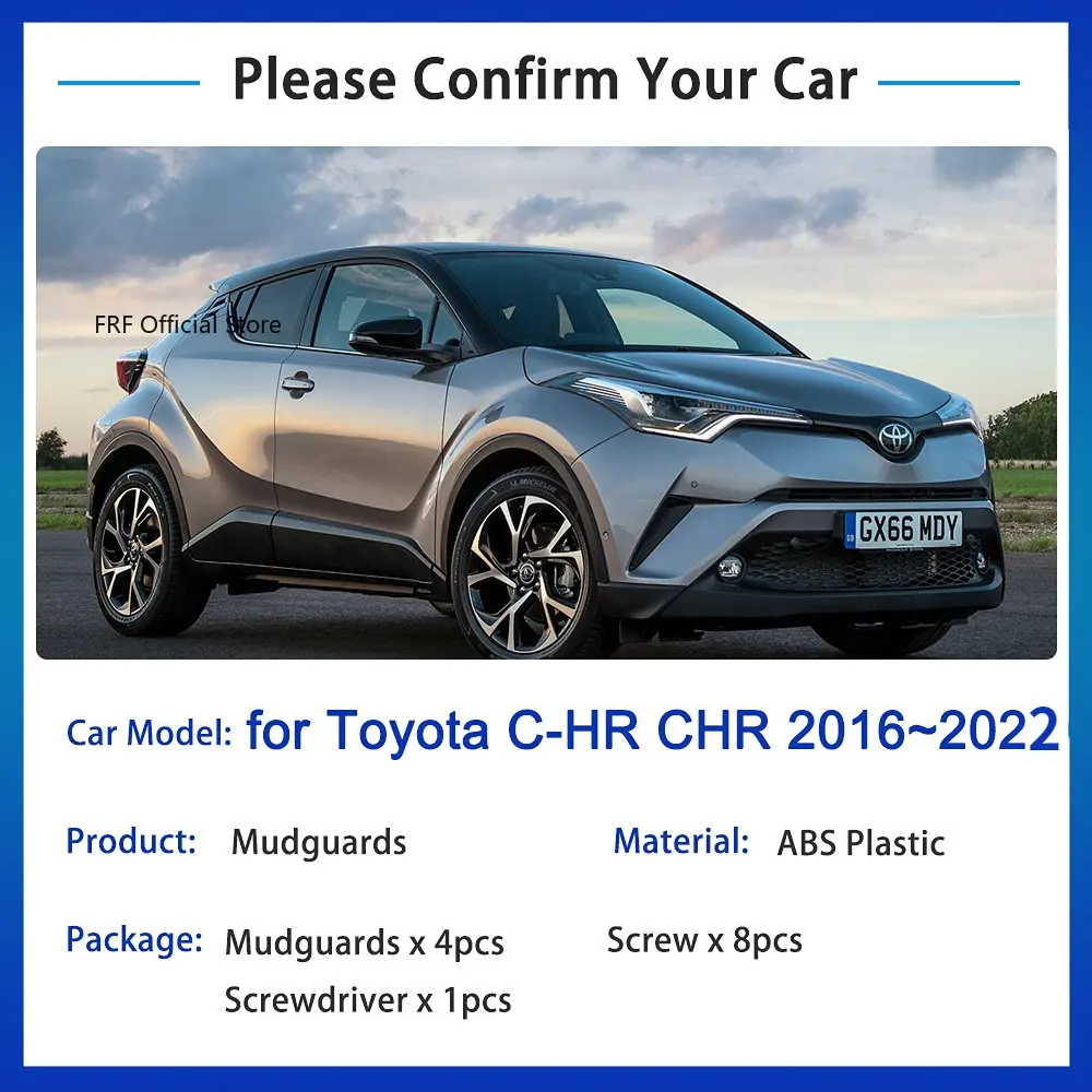 for Toyota C-HR CHR 2016 2017 2018 2019 2020 2021 2022 2023 C HR AX10 AX50 Mud Flaps Mudguards Fender Splash Wheels Accessories