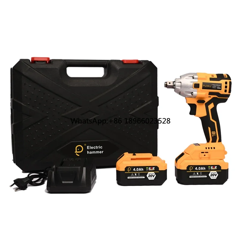 

1/2 inch Rechargeable power tools Brushless Cordless High torque impact electric wrench with Battery for car repair