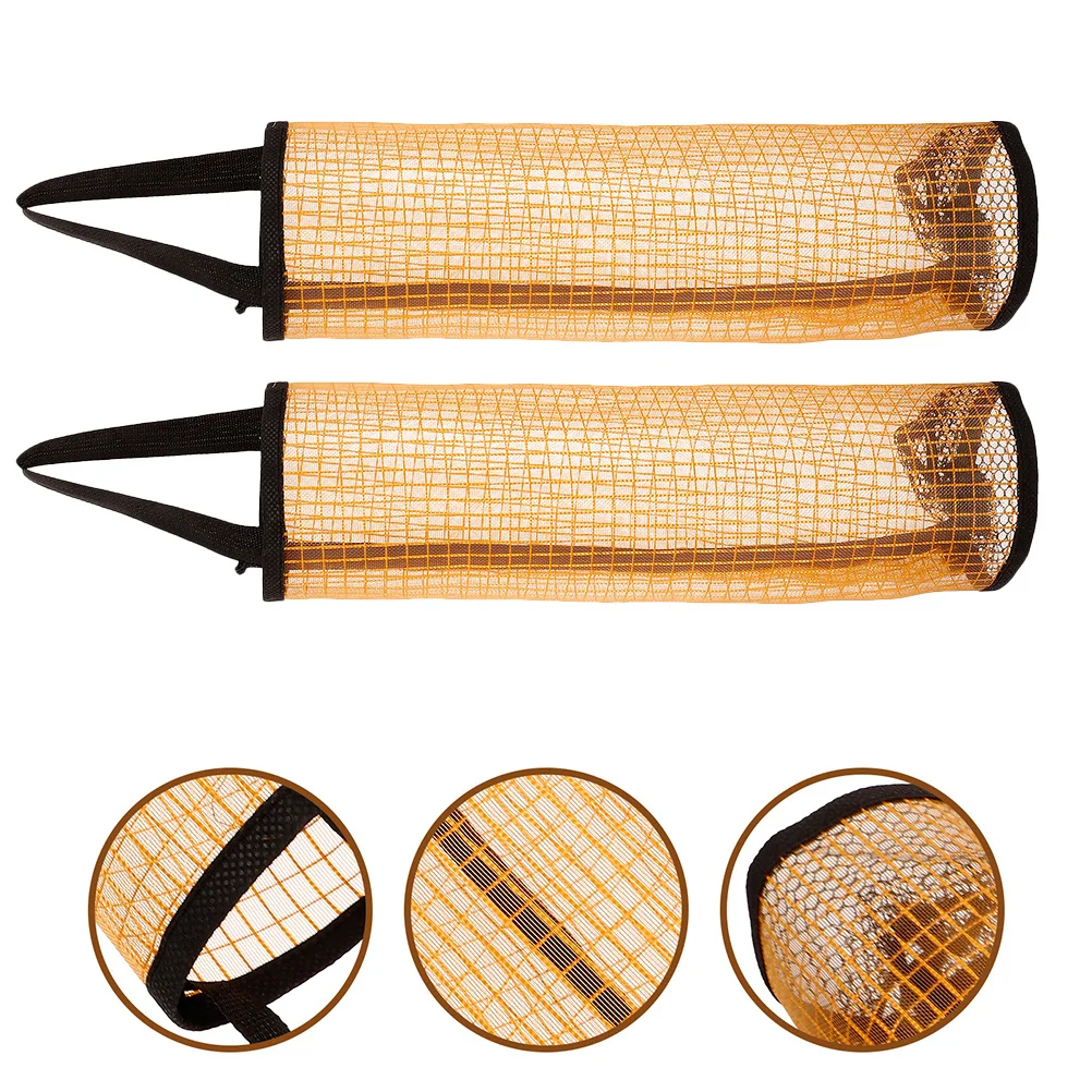 

2Pcs Tennis Ball Mesh Storage Bag Wall Mount Portable Large Capacity Nylon Mesh Ball Holder Organizer for Sports