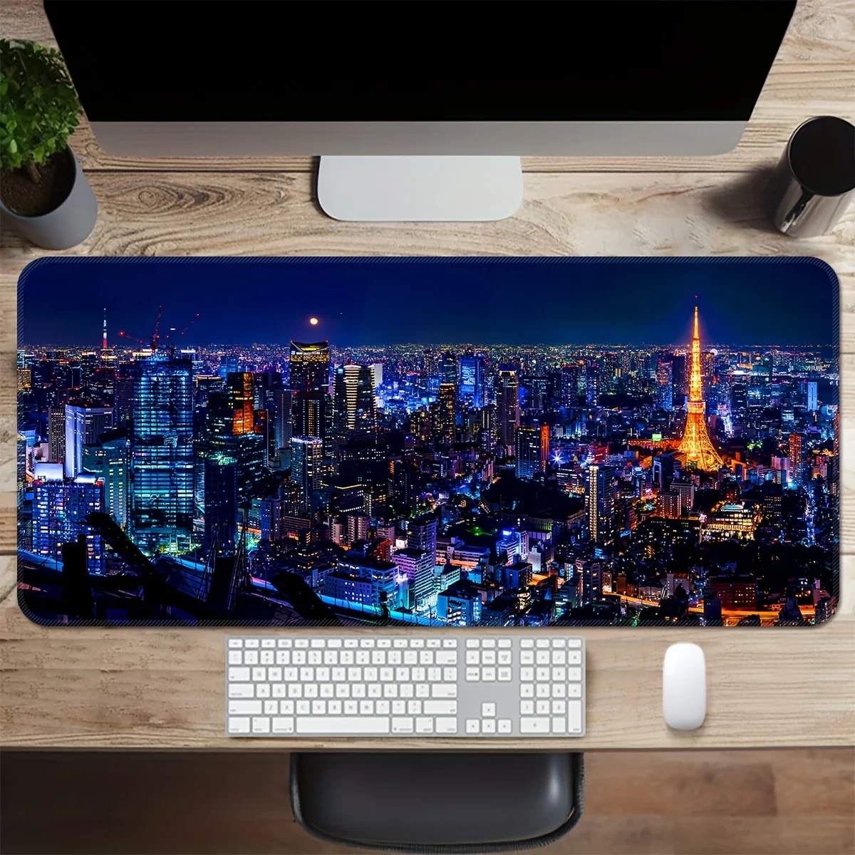 

Tokyo Night View Mouse Pad Large Rubber Base Anti-slip PC Desk Accessories Mousepad for Office and Gamer Keyboard Mats Decor Mat