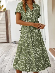 Vintage Floral Dresses for Women Elegant Loose New Slit Dress Summer Beach Holiday Leisure Long Dresses for Female Long Vestidos