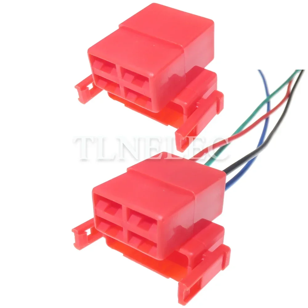 4 Pin Way Car Large Current Oxygen Sensor Electrical Socket With Wires Auto Starter Motor Unsealed Connectors