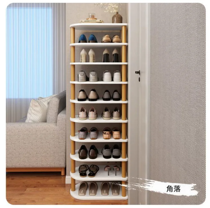 Home Small Shoe Rack Space-saving Storage Shoe Rack Shoe Rack Simple Shoe Cabinet Door Multi-layer Against The WallShoe Cabinets