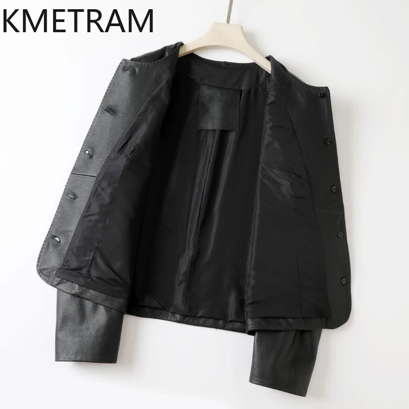 100 % natürliche Ziegenlederjacke für Damen, lässig, kurz, Echtlederjacken, neu in Oberbekleidung, Herbstkleidung, 2025, Damen Naturaбка