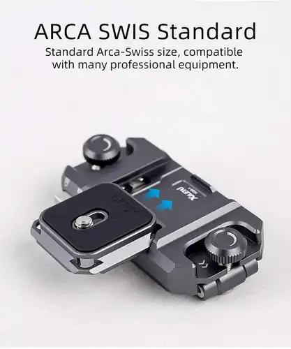 Imagen 2 del producto Clip de placa de liberación rápida para mochila, interruptor rápido para cámara, adaptador de instalación deslizante para trípode, Clip para cámara con Arca Swiss para mochila