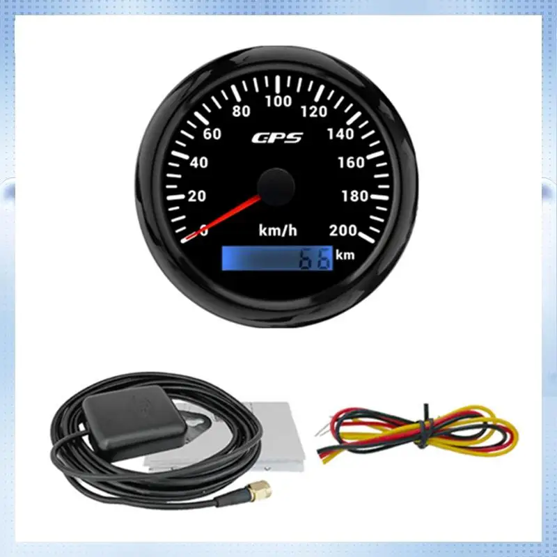 

AM-85MM GPS Speedometer Gauge With GPS Antenna 0-200KM/H Speed Odometer For Marine Car Boat Yacht