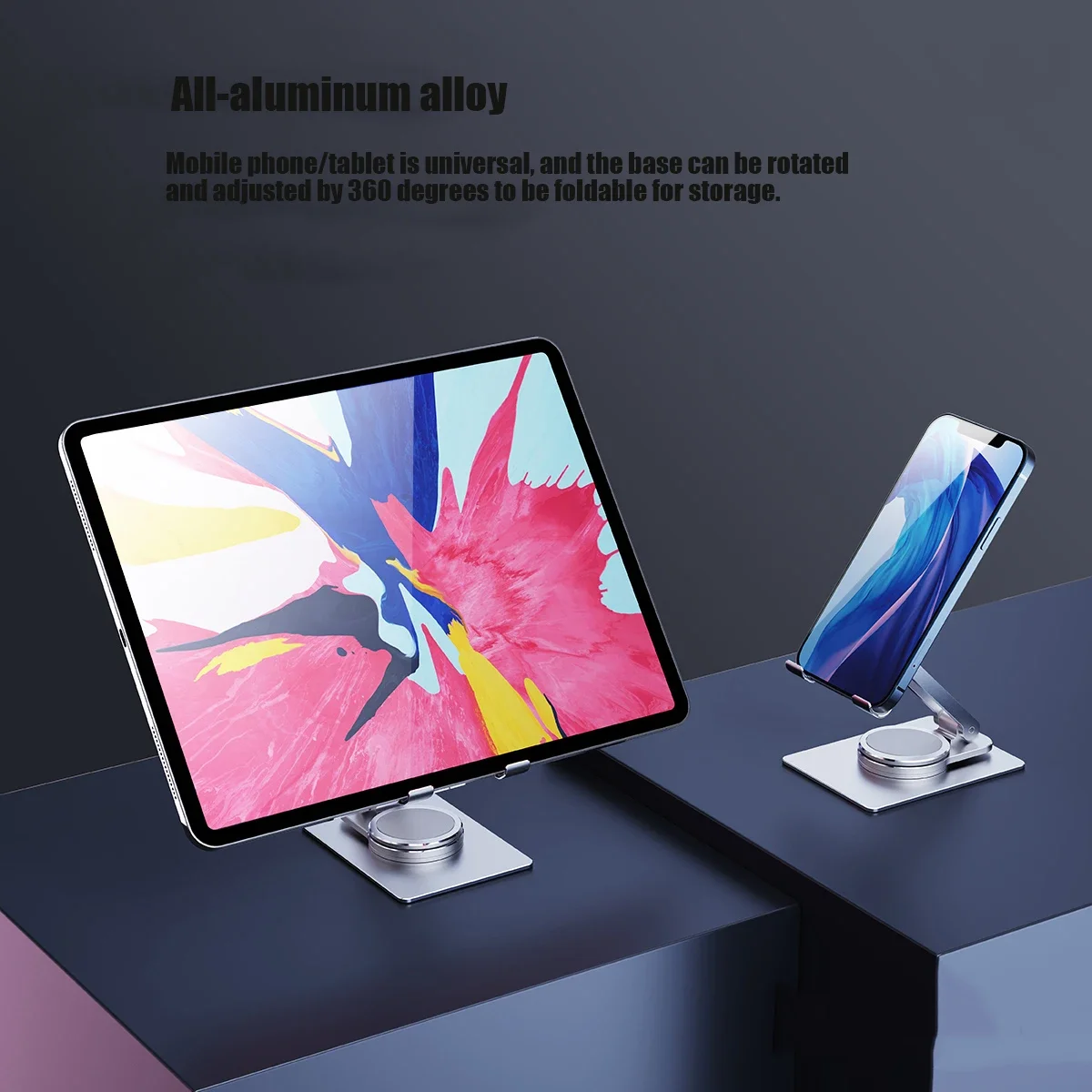 Aluminum alloy 360 degree rotating desktop phone holder