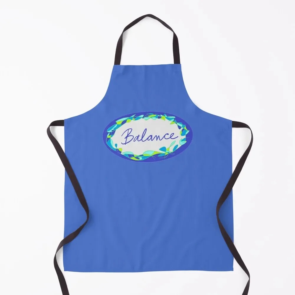 

Blue Oval Balance Apron New year's For Kitchen Women women's work Apron