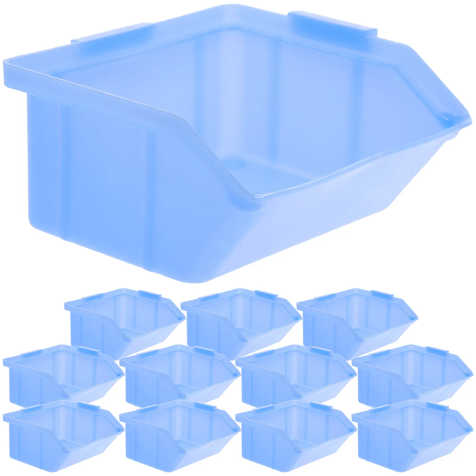 12Pcs Stackable Oblique Mouth Warehouse Parts Box PP Storage Bin Tool Parts Organizer for Screw Storage Home Workshop Sorting