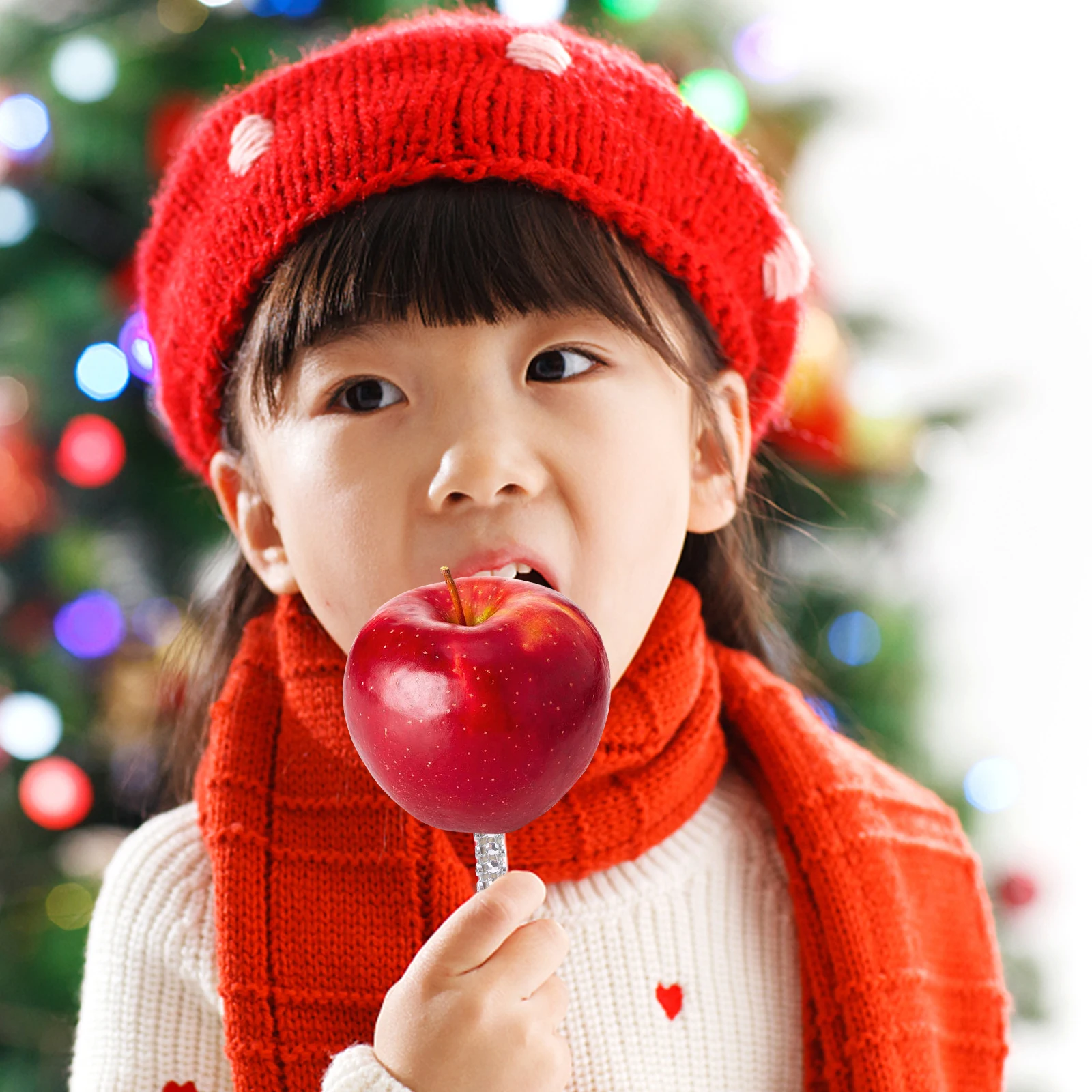 

12Pcs Multi-Function Cake Lollipop Sticks Rhinestone Decorative Apples Stick Christmas Party Decor Safe