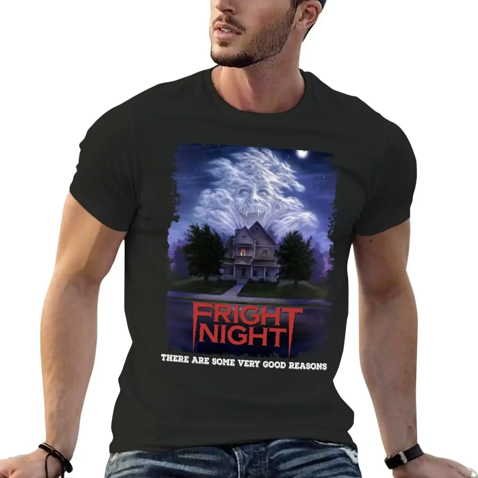 Horror Fright Night Halloween T-Shirt anime figures vintage Short sleeve tee men