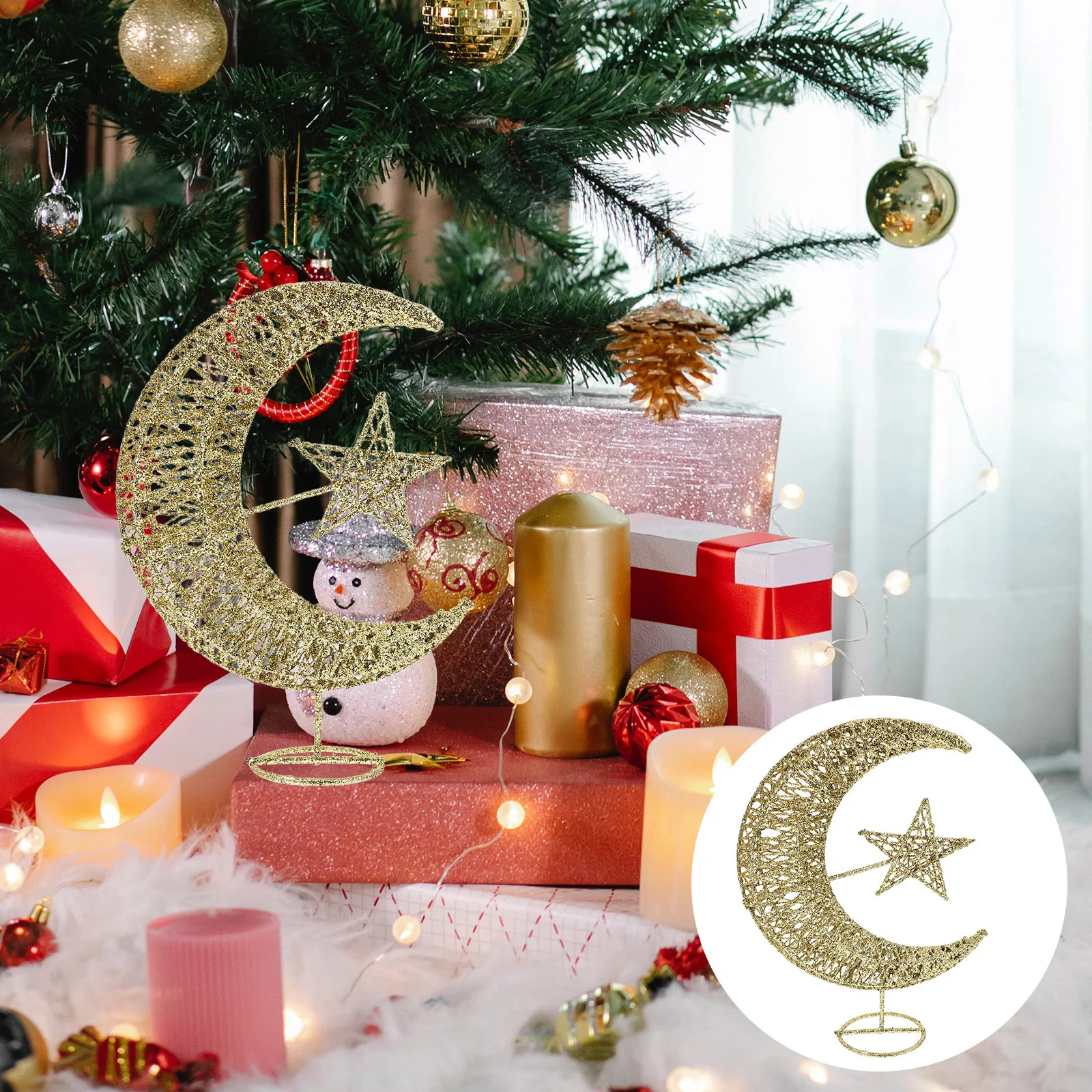 

Celestial Tree Top Star Christmas outside Decor Toppers Ornament Moon and Decorations