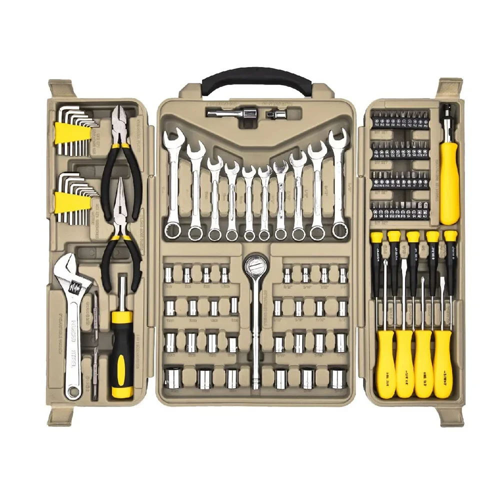 Tool Set 123-Piece Tool Kit Repair Hand Tool Socket Wrench With Solid Toolbox